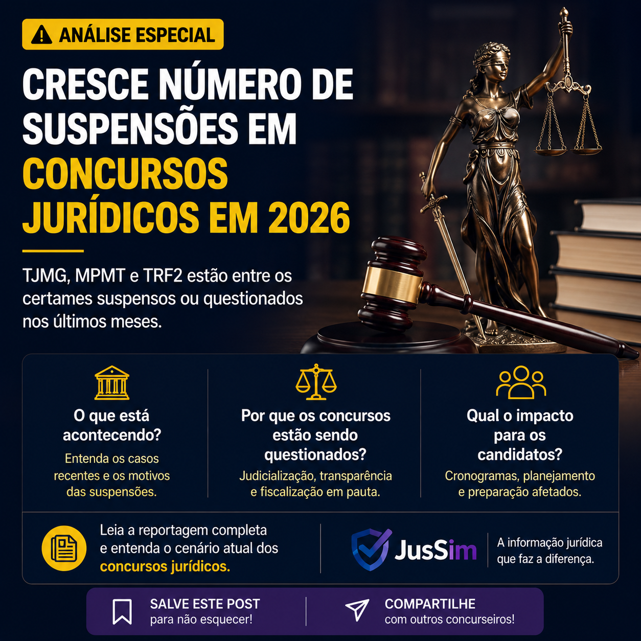 Cresce número de suspensões em concursos jurídicos e cenário acende alerta entre candidatos em 2026