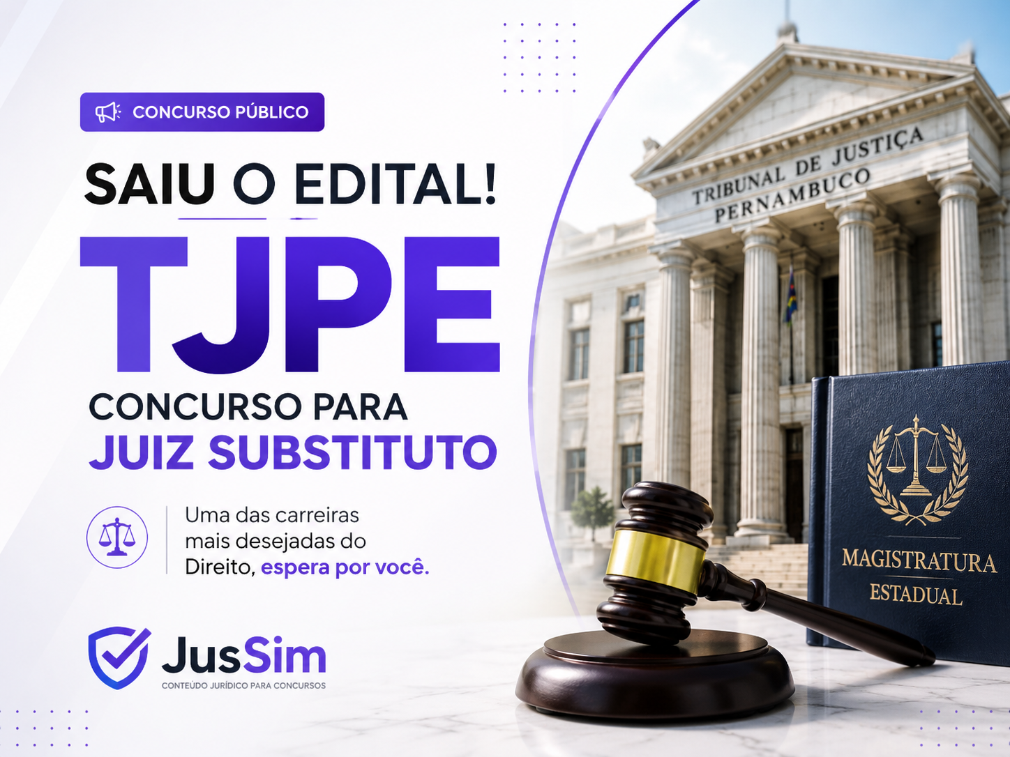 TJPE publica edital para Juiz Substituto e movimenta candidatos da magistratura em 2026